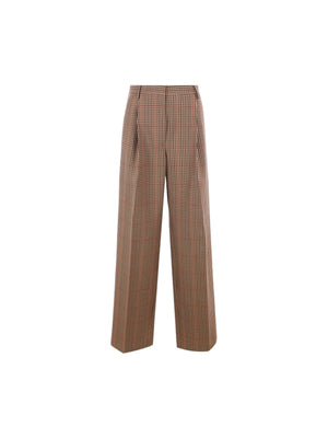 Porter Check Wool Trousers-DRIES VAN NOTEN-JOHN JULIA