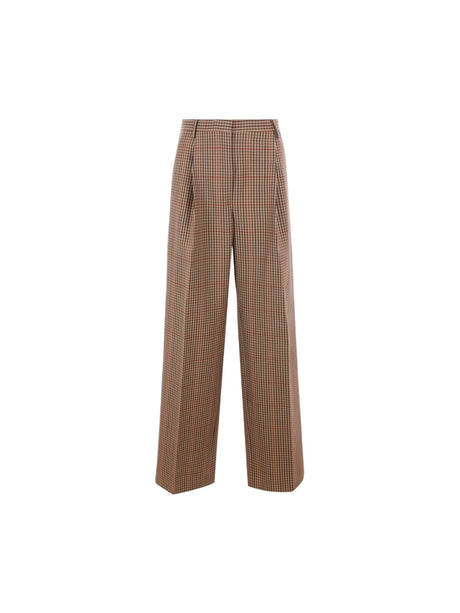 Porter Check Wool Trousers-DRIES VAN NOTEN-JOHN JULIA