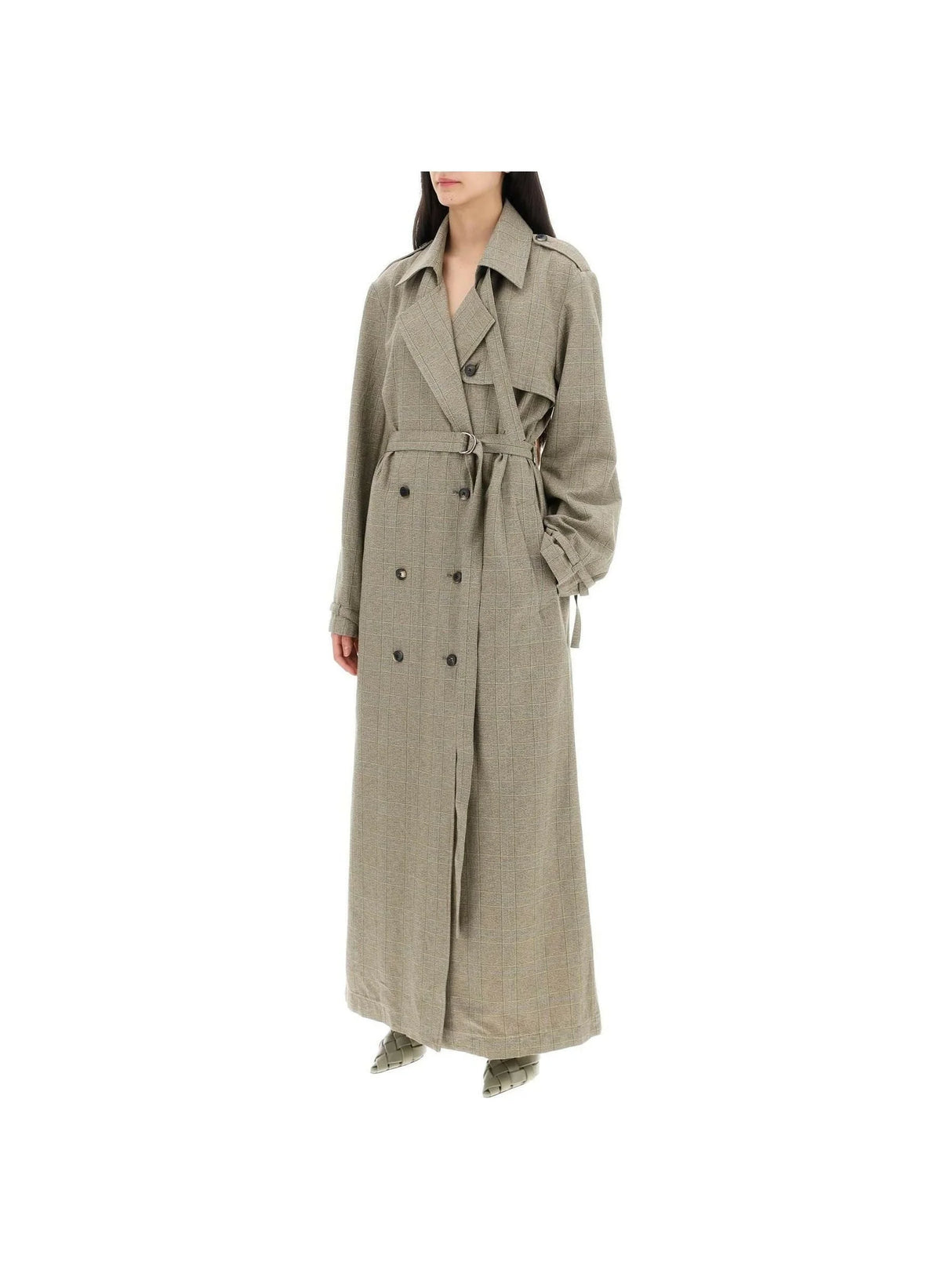 Renwick Cotton-Blend Prince of Wales Floor-Length Trench Coat DRIES VAN NOTEN JOHN JULIA.