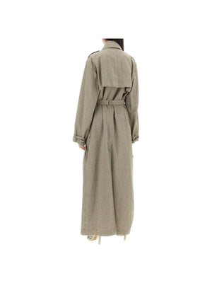 Renwick Cotton-Blend Prince of Wales Floor-Length Trench Coat DRIES VAN NOTEN JOHN JULIA.