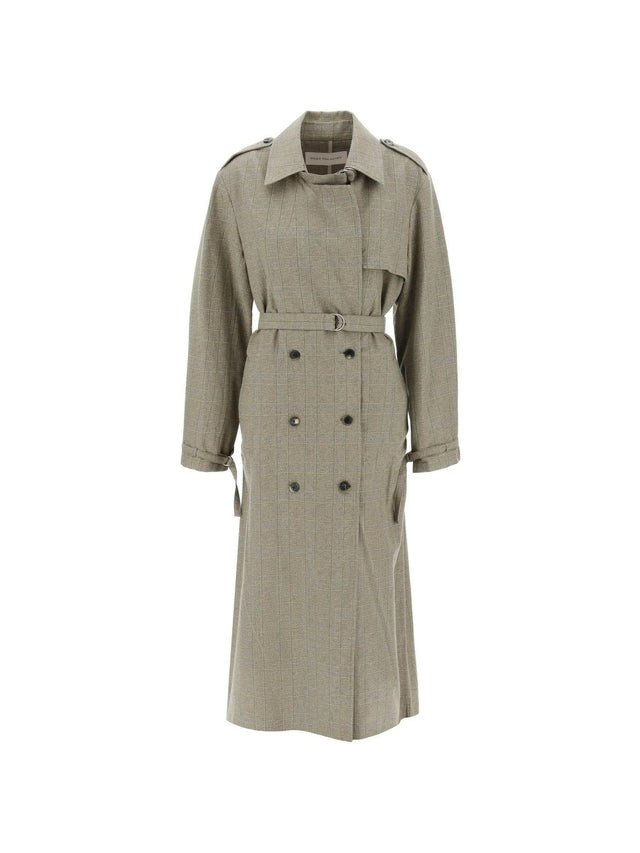 Renwick Cotton-Blend Prince of Wales Floor-Length Trench Coat DRIES VAN NOTEN JOHN JULIA.