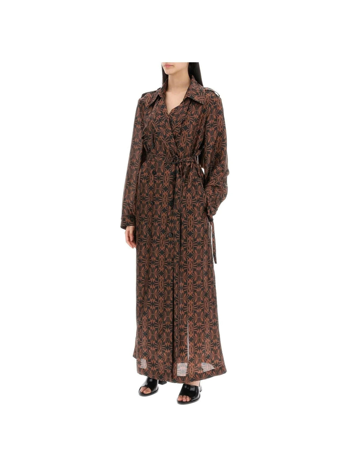 Renwicks Silk Chiffon Dust Coat with Print Detail DRIES VAN NOTEN JOHN JULIA.