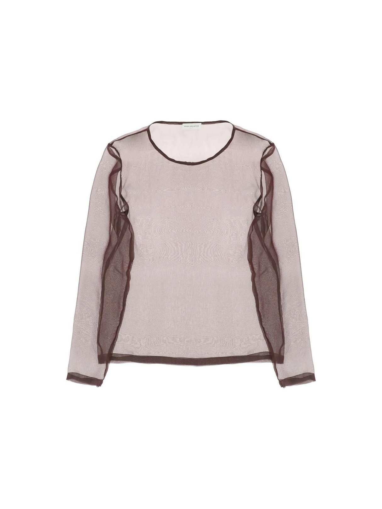 Bordeaux Shimmering Silk Chiffon Top DRIES VAN NOTEN JOHN JULIA.