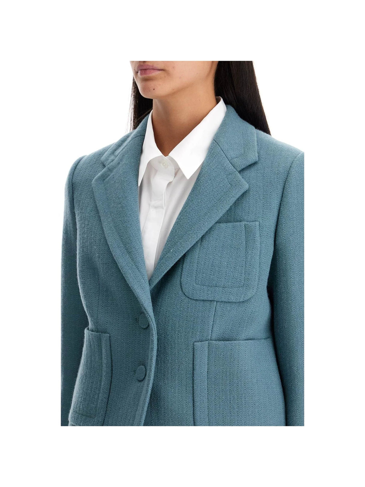 Crepe Wool Tailored Jacket-Dries Van Noten-JOHN JULIA