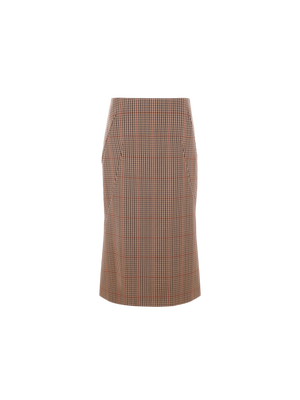 Sibyl Check Wool Midi Skirt-DRIES VAN NOTEN-JOHN JULIA