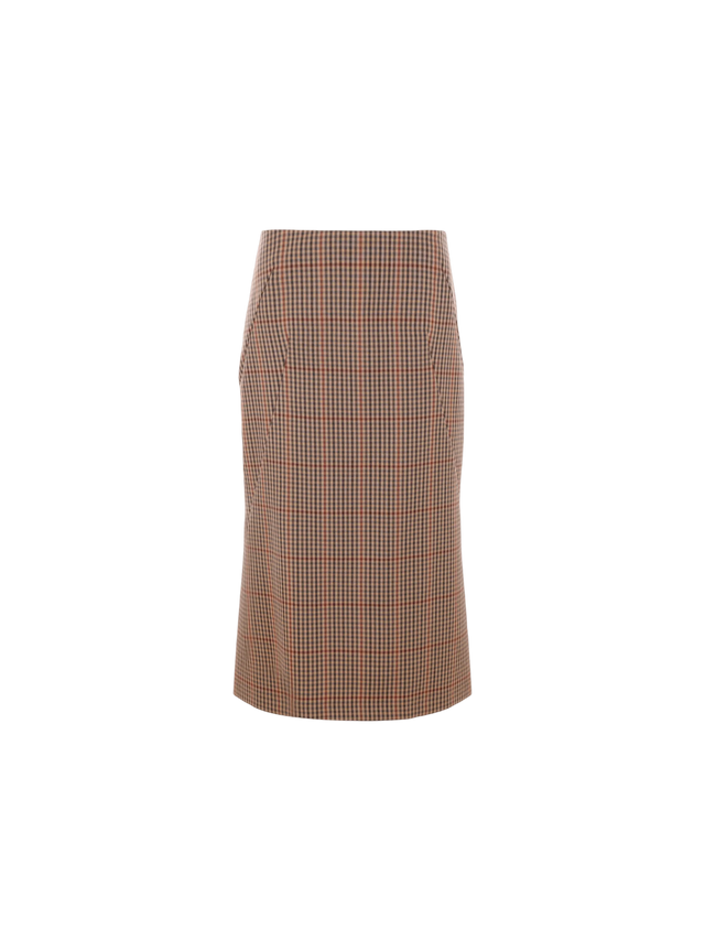 Sibyl Check Wool Midi Skirt-DRIES VAN NOTEN-JOHN JULIA