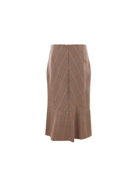 Sibyl Check Wool Midi Skirt-DRIES VAN NOTEN-JOHN JULIA