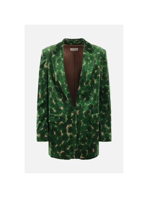 Velvet Graphic Single-breasted Jacket-DRIES VAN NOTEN-JOHN JULIA