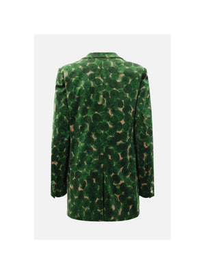 Velvet Graphic Single-breasted Jacket-DRIES VAN NOTEN-JOHN JULIA