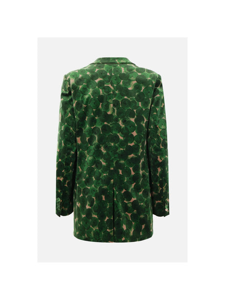 Velvet Graphic Single-breasted Jacket-DRIES VAN NOTEN-JOHN JULIA