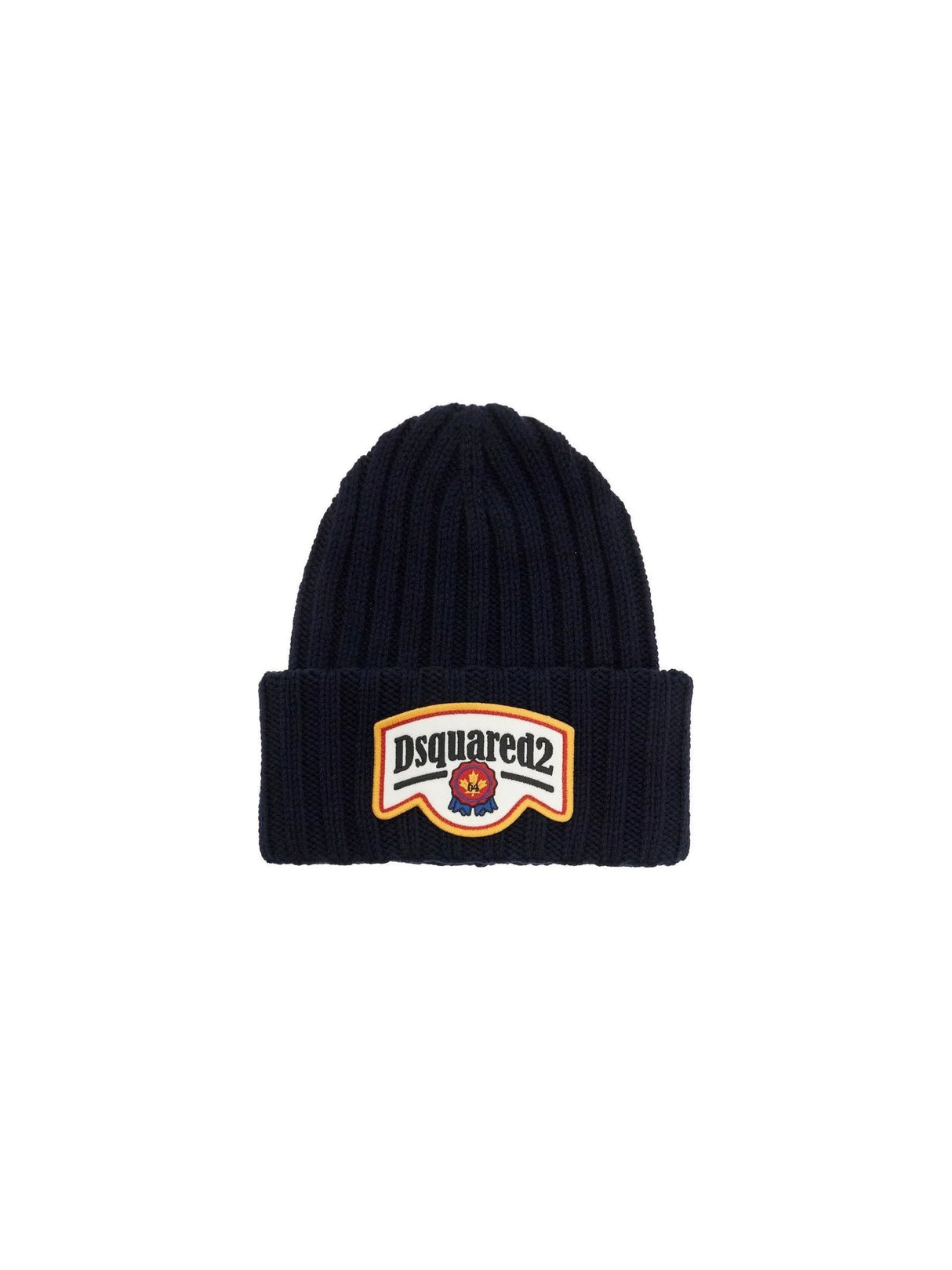 Patch Logo Knit Beanie Hat-DSQUARED2-JOHN JULIA