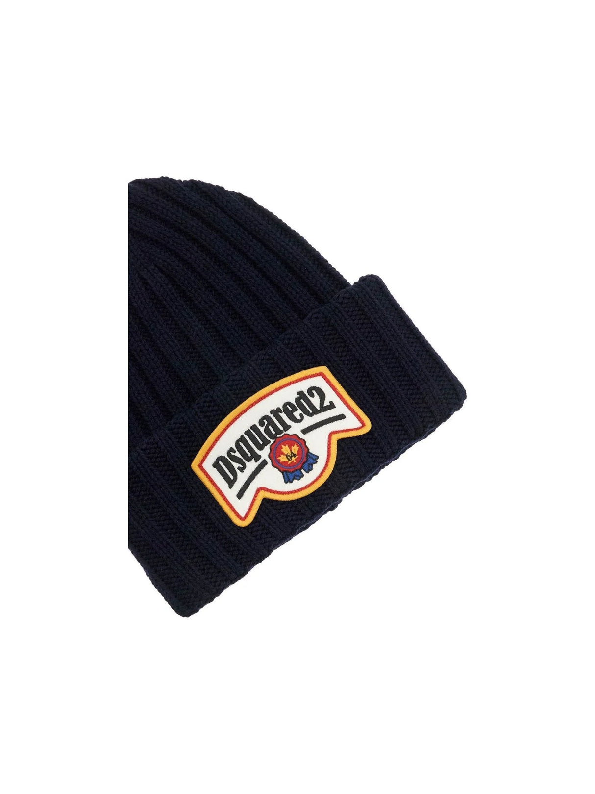 Patch Logo Knit Beanie Hat-DSQUARED2-JOHN JULIA