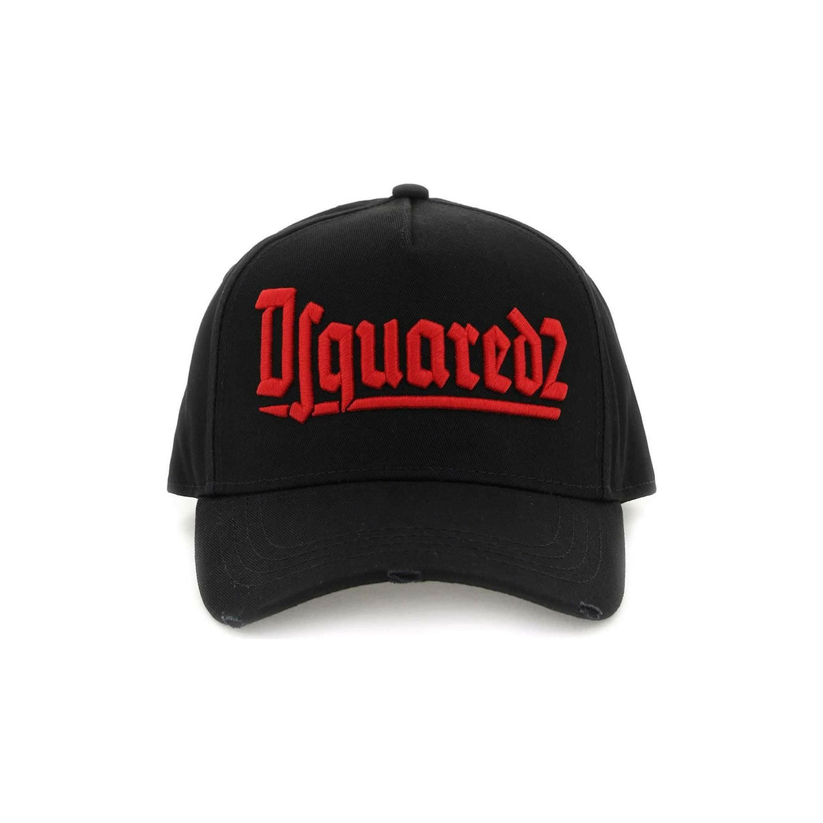 Black and Red Gothic Embroidered Baseball Cap DSQUARED2 JOHN JULIA.