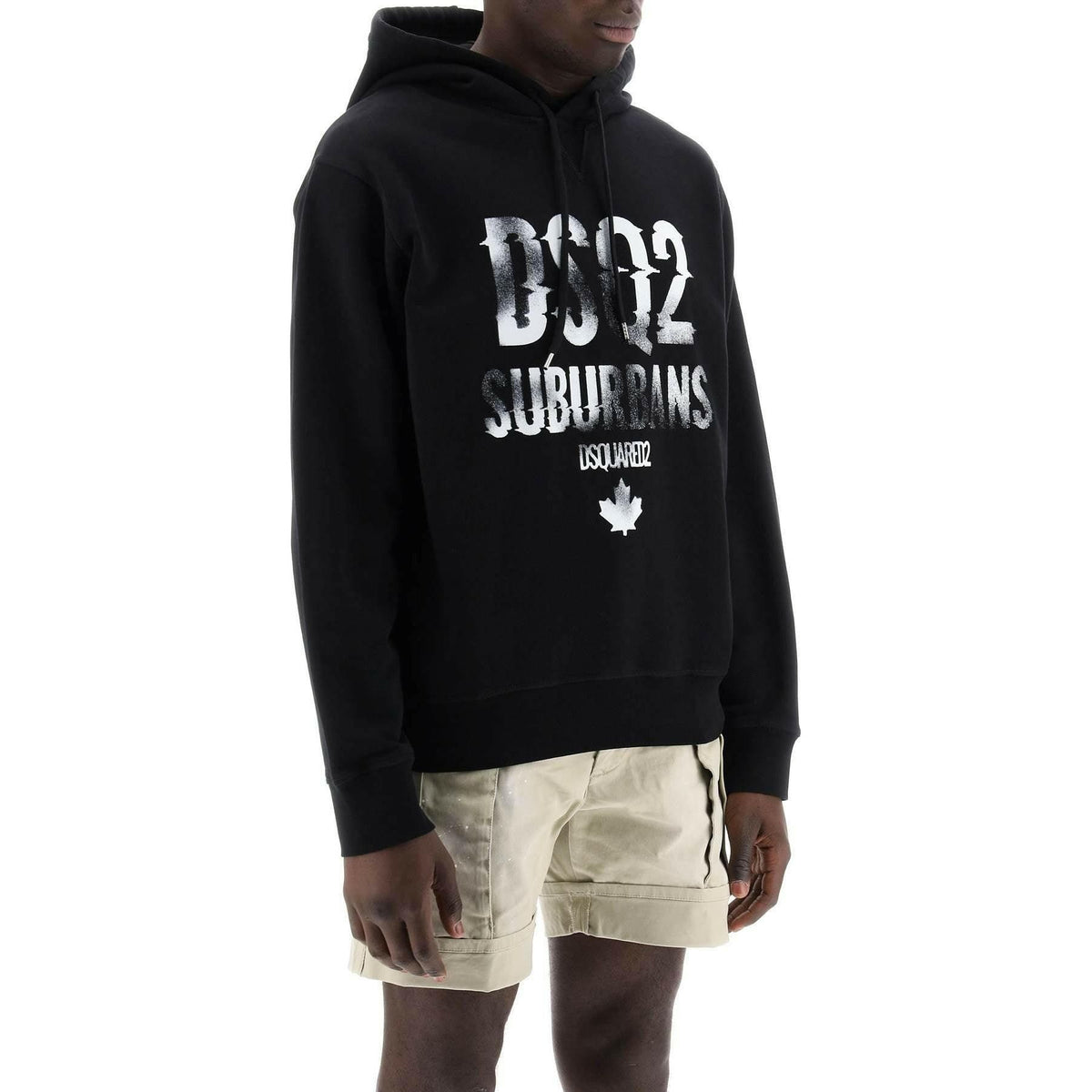 Black Cool Fit Sweatshirt With Suburbans Logo Print DSQUARED2 JOHN JULIA.