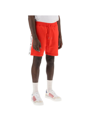 Burbs Sweatshorts With Logo Bands DSQUARED2 JOHN JULIA.