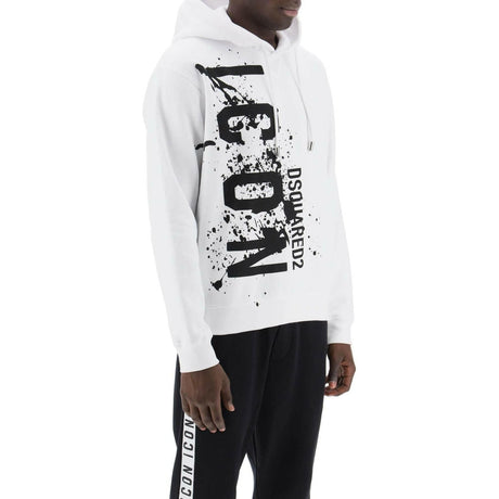 Cool Fit Hoodie With Icon Splash Print DSQUARED2 JOHN JULIA.