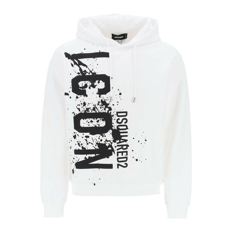 Cool Fit Hoodie With Icon Splash Print DSQUARED2 JOHN JULIA.