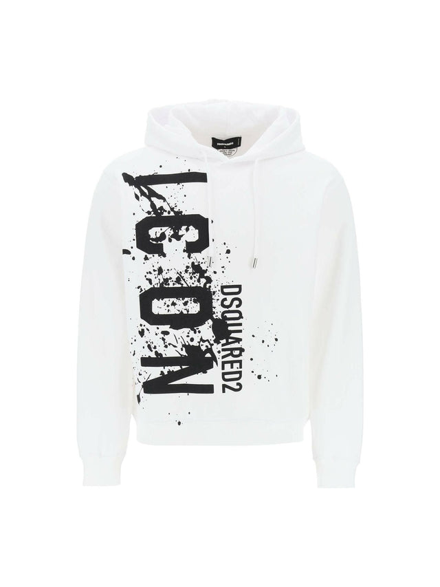 Cool Fit Hoodie With Icon Splash Print DSQUARED2 JOHN JULIA.