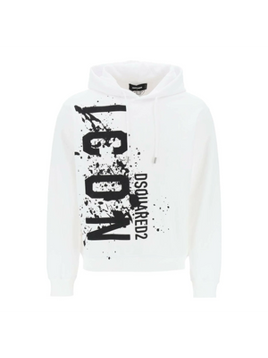 Cool Fit Hoodie With Icon Splash Print DSQUARED2 JOHN JULIA.