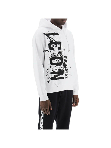 Cool Fit Hoodie With Icon Splash Print DSQUARED2 JOHN JULIA.