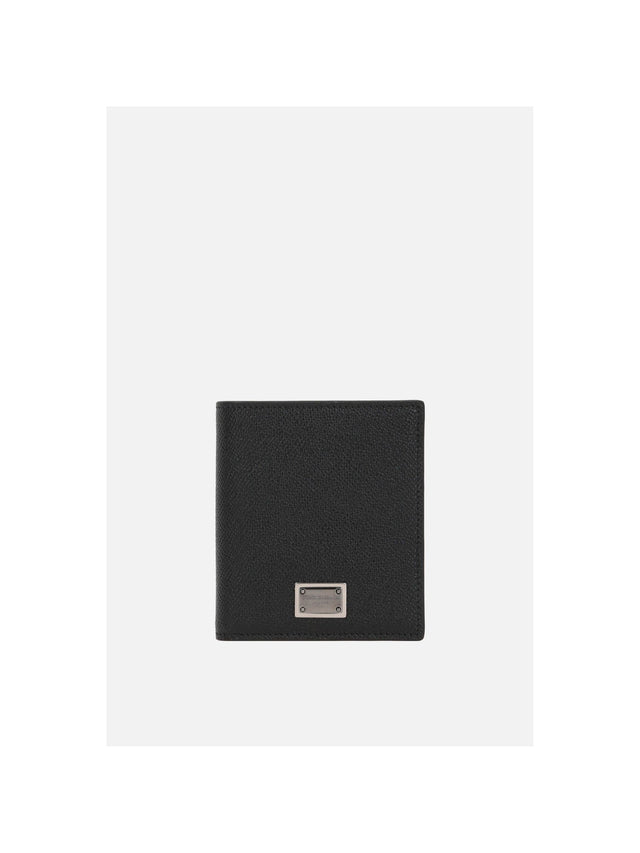 Dauphine Leather Billfold Wallet With Logo Plate-DSQUARED2-JOHN JULIA