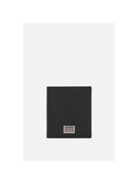 Dauphine Leather Billfold Wallet With Logo Plate-DSQUARED2-JOHN JULIA