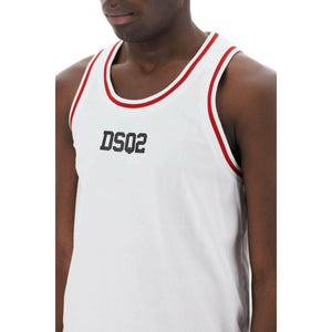 White DSQ2 Cotton Tank Top DSQUARED2 JOHN JULIA.