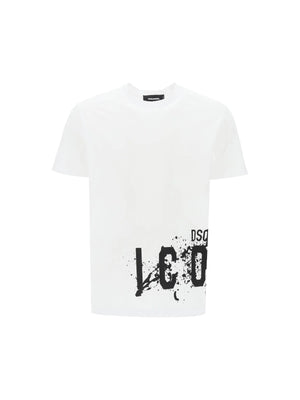 DSQUARED2-Icon Splash Cotton Crew-neck T-shirt-JOHN JULIA