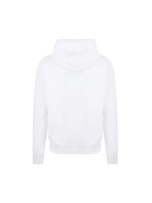 Leaf Logo Printed Fleece Hoodie-DSQUARED2-JOHN JULIA