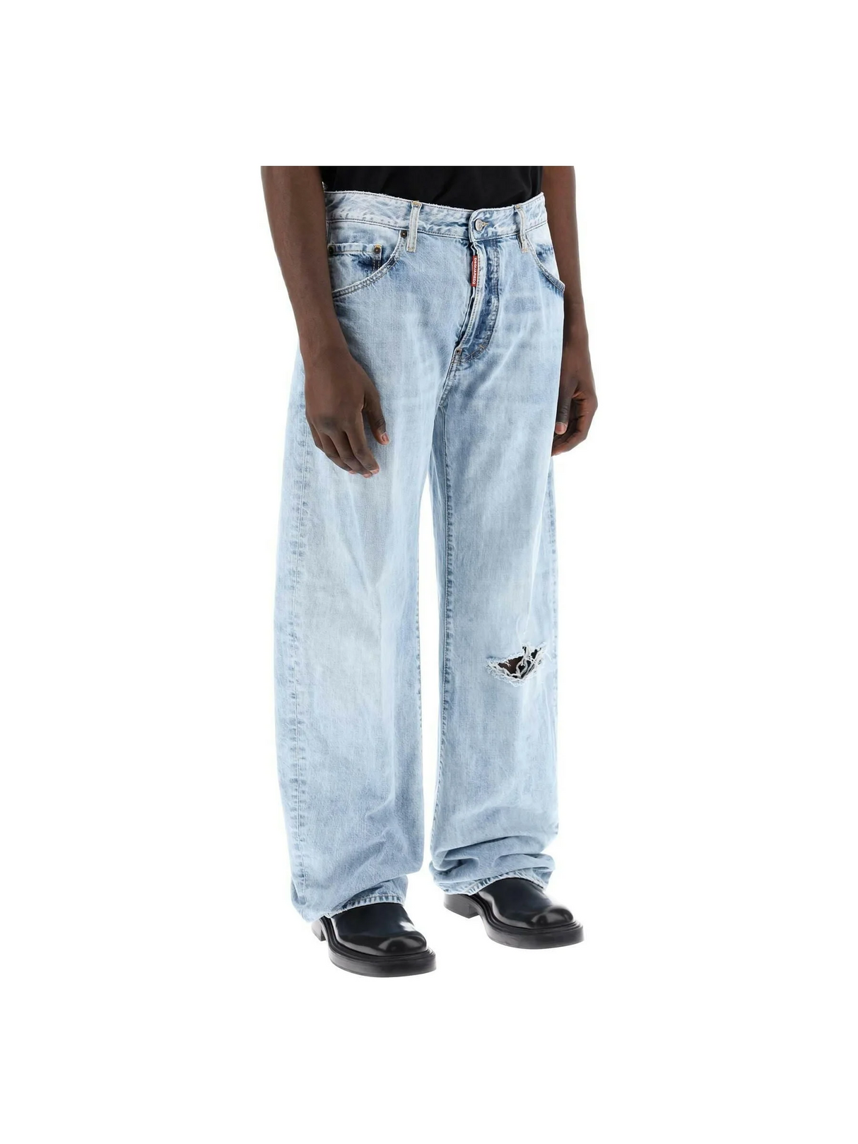 Light Wash Destroyed Oversized Jeans DSQUARED2 JOHN JULIA.