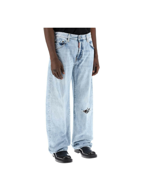 Light Wash Destroyed Oversized Jeans DSQUARED2 JOHN JULIA.