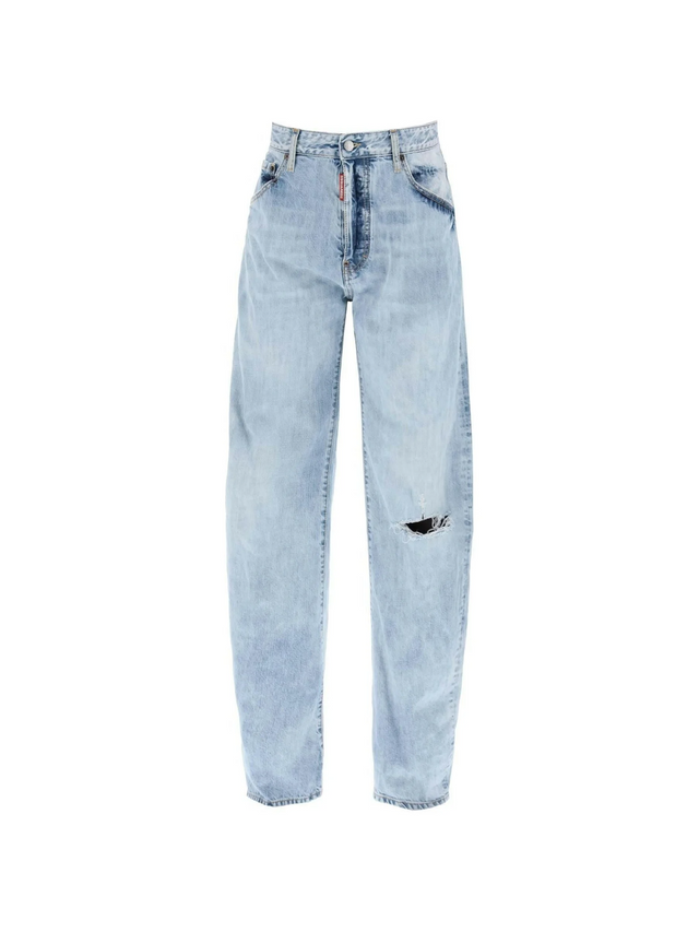 Light Wash Destroyed Oversized Jeans DSQUARED2 JOHN JULIA.