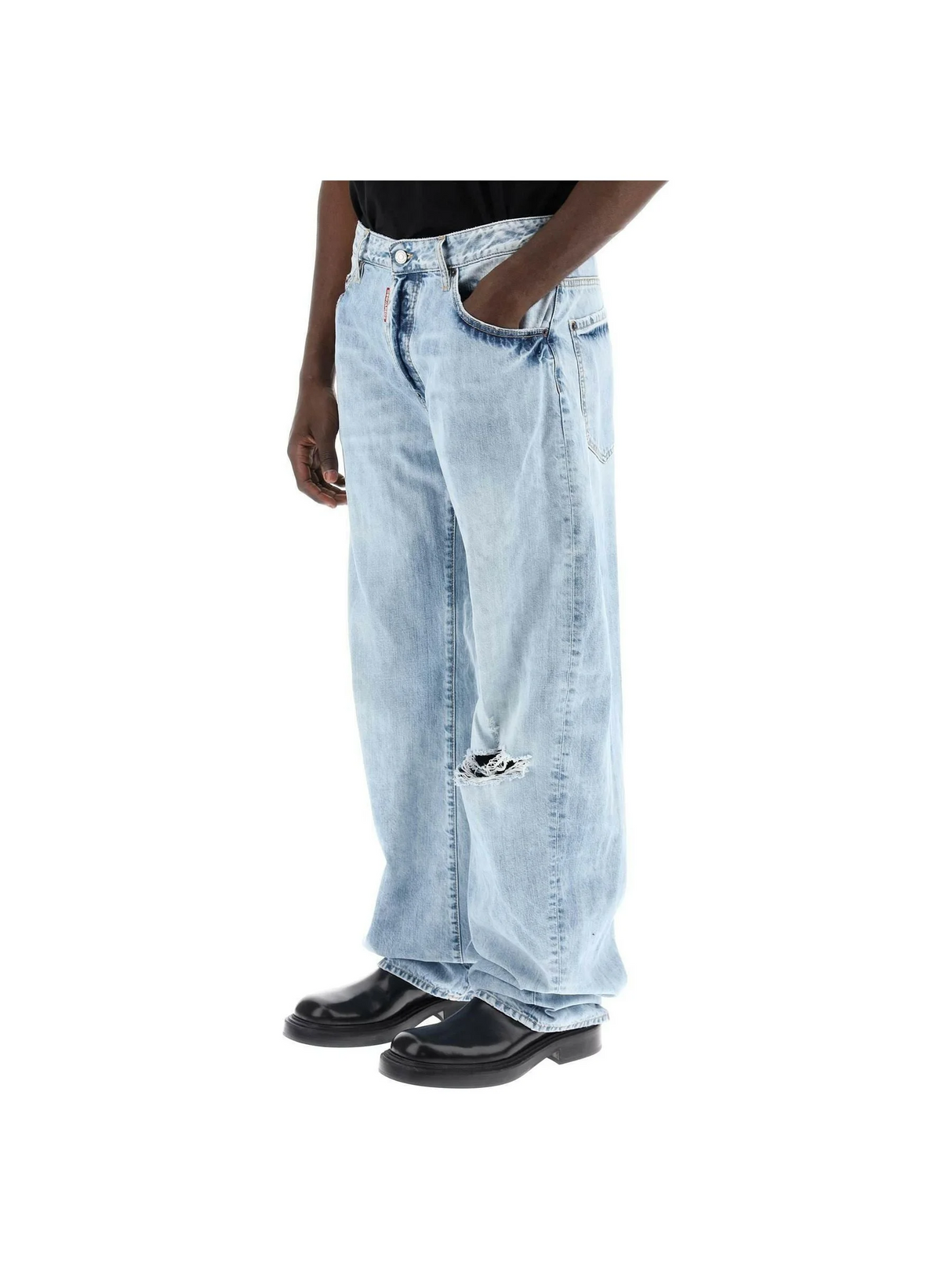 Light Wash Destroyed Oversized Jeans DSQUARED2 JOHN JULIA.