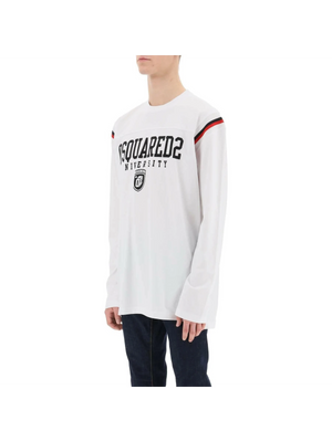 Long Sleeved Varsity T-Shirt DSQUARED2 JOHN JULIA.