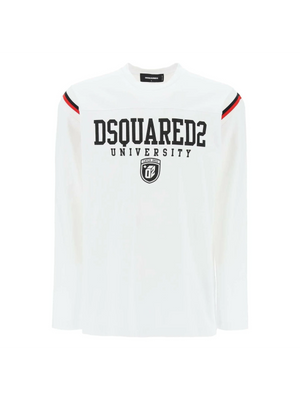 Long Sleeved Varsity T-Shirt DSQUARED2 JOHN JULIA.