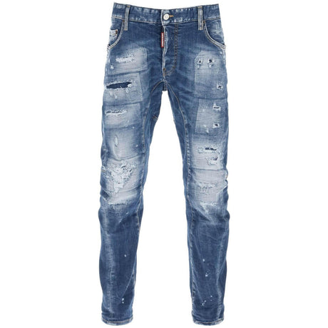 Medium Mended Rips Wash Tidy Biker Jeans DSQUARED2 JOHN JULIA.