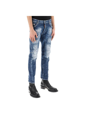 Medium Mended Rips Wash Tidy Biker Jeans DSQUARED2 JOHN JULIA.