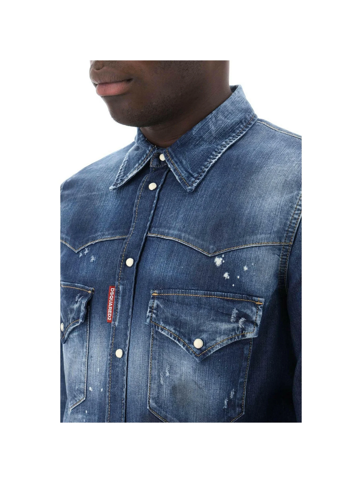 Western Shirt In Used Denim DSQUARED2 JOHN JULIA.