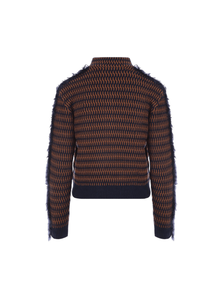 Knit Cropped Bomber Jacket-DURAZZI MILANO-JOHN JULIA