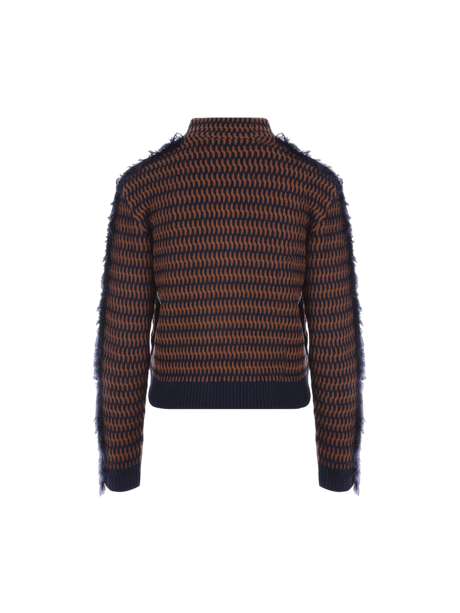 Knit Cropped Bomber Jacket-DURAZZI MILANO-JOHN JULIA