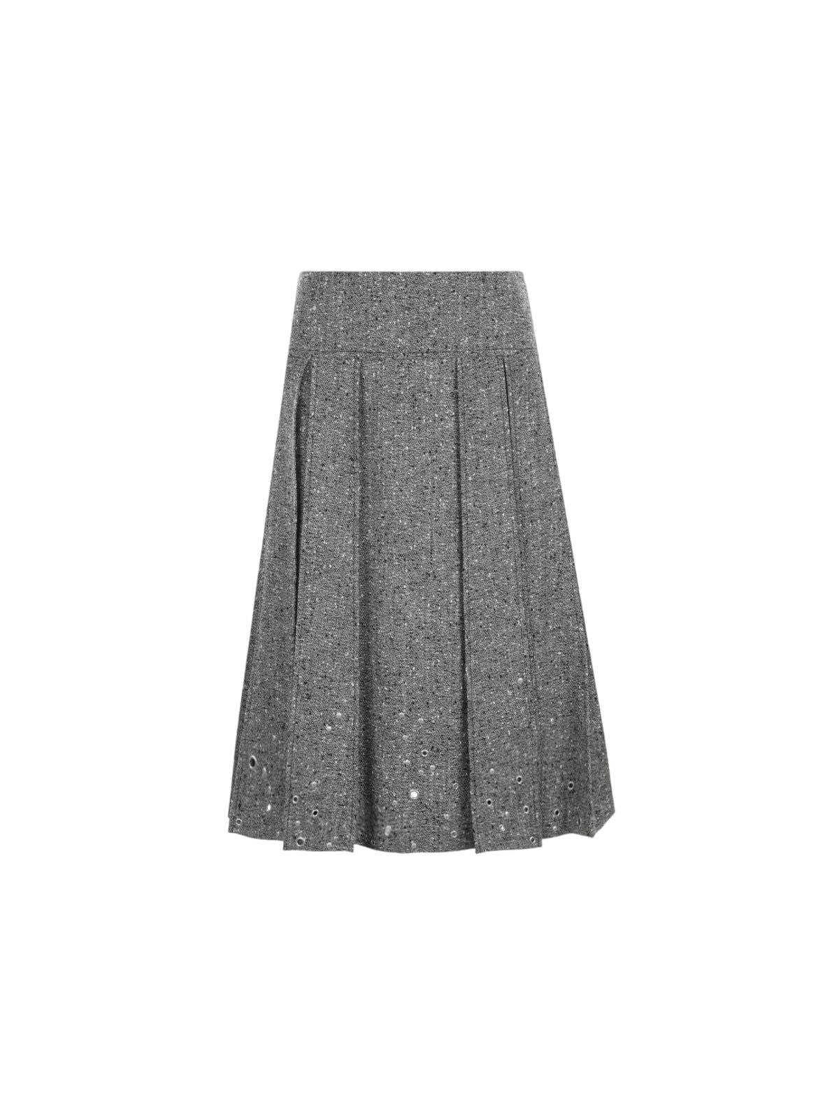 Pleated Wool Blend A-line Skirt-DURAZZI MILANO-JOHN JULIA