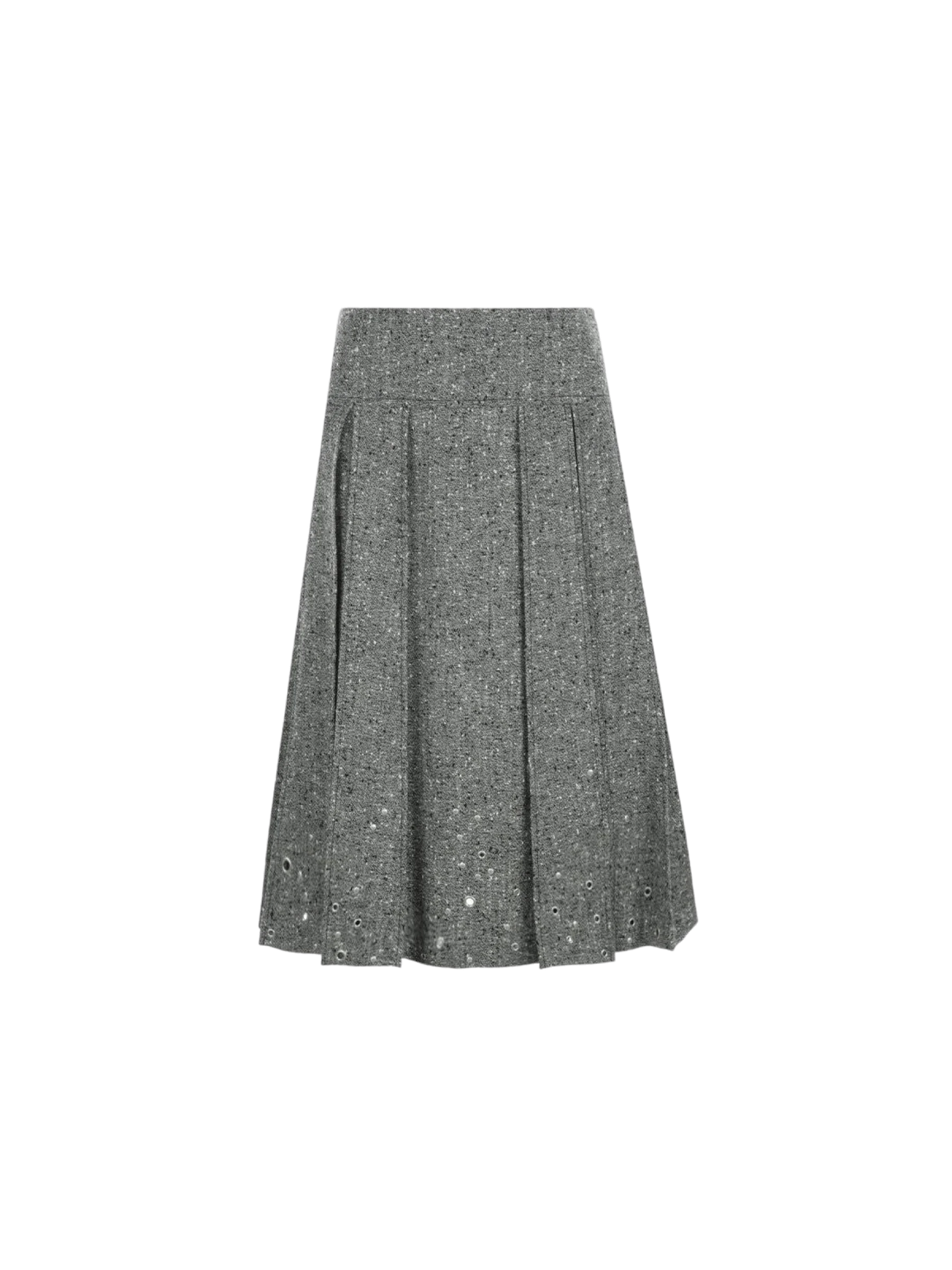 Pleated Wool Blend A-line Skirt-DURAZZI MILANO-JOHN JULIA