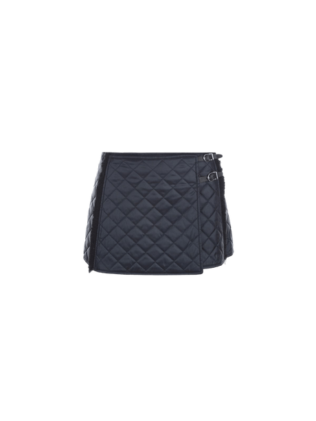 Quilted Padded Nylon A-line Miniskirt-DURAZZI MILANO-JOHN JULIA