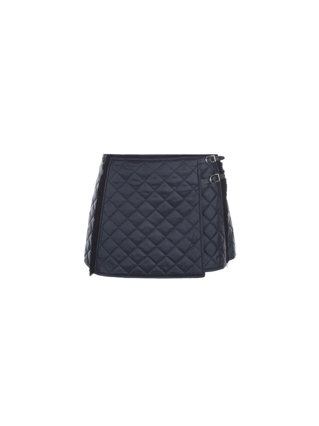 Quilted Padded Nylon A-line Miniskirt-DURAZZI MILANO-JOHN JULIA