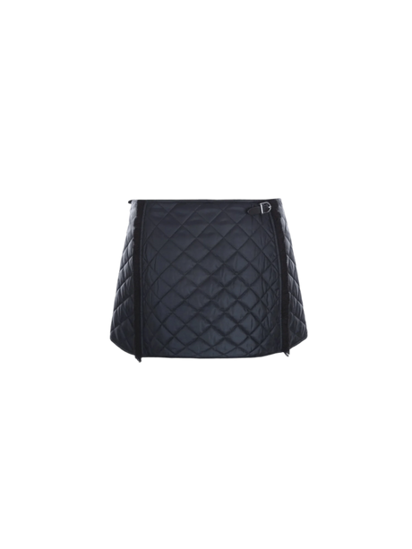 Quilted Padded Nylon A-line Miniskirt-DURAZZI MILANO-JOHN JULIA