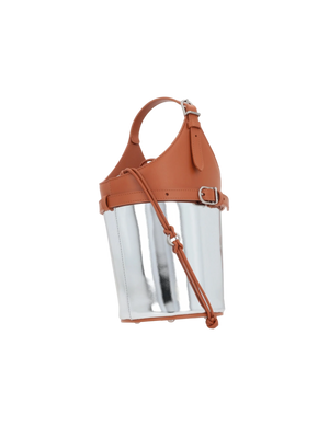 Smooth and Laminated Leather Bucket Bag-DURAZZI MILANO-JOHN JULIA