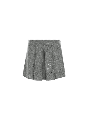 Wool Blend A-line Miniskirt-DURAZZI MILANO-JOHN JULIA