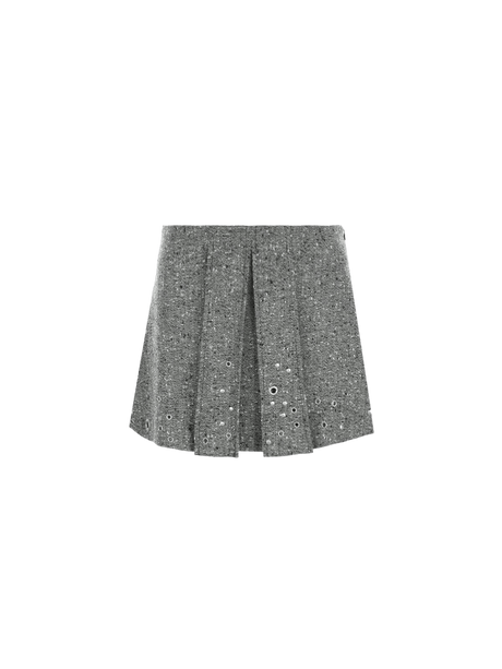 Wool Blend A-line Miniskirt-DURAZZI MILANO-JOHN JULIA