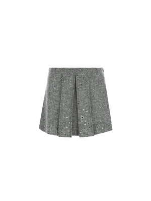 Wool Blend A-line Miniskirt-DURAZZI MILANO-JOHN JULIA