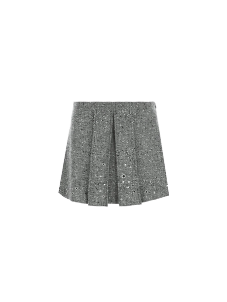 Wool Blend A-line Miniskirt-DURAZZI MILANO-JOHN JULIA